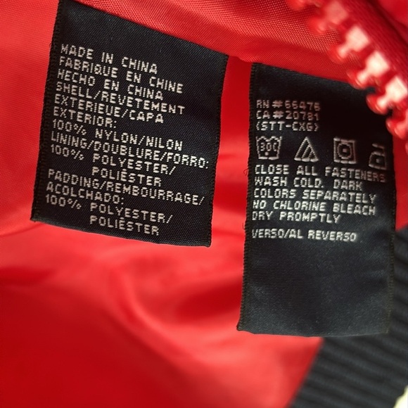 Tommy Hilfiger Tommy Girl Jeans Red Zippered Cropped Puffer Jacket Winter Coat - Picture 12 of 14